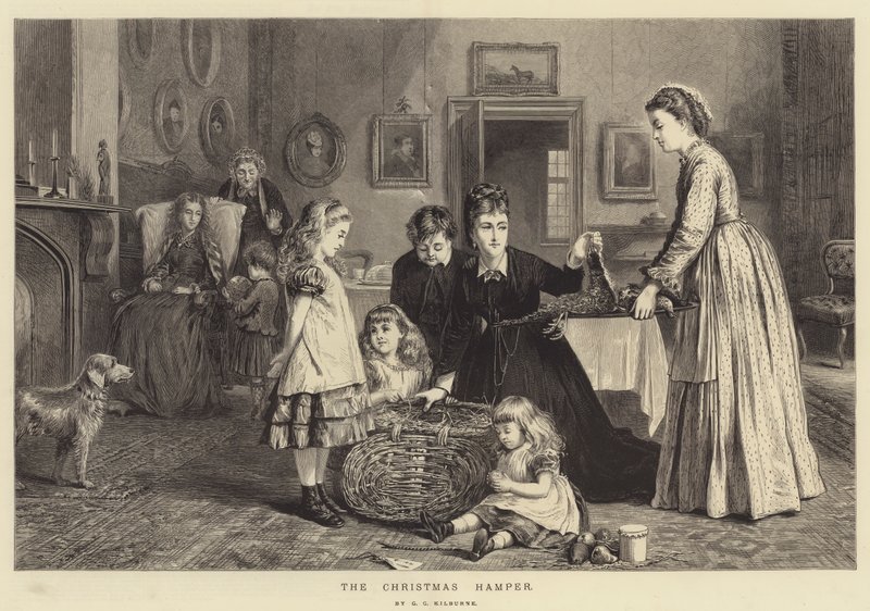 La Cesta de Navidad de George Goodwin Kilburne