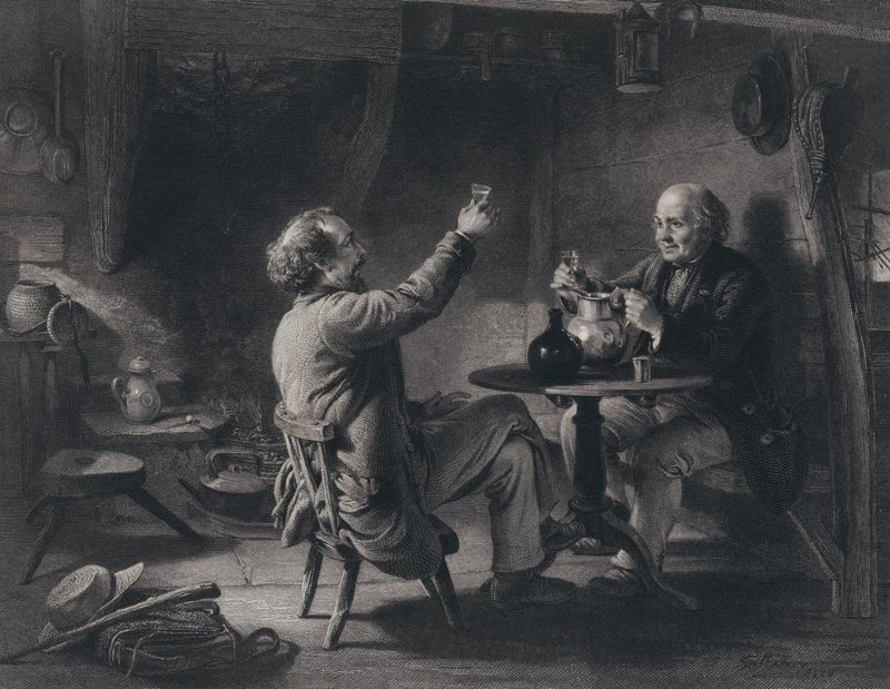 Ilustración para Auld Lang Syne de Robert Burns de George Harvey