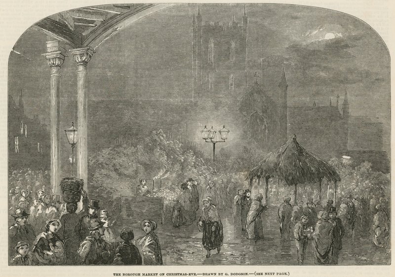El Mercado de Borough, Londres, en Nochebuena de George Haydock Dodgson