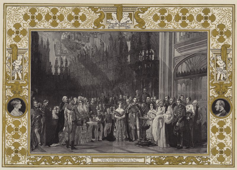 El bautizo del Príncipe de Gales en la Capilla de San Jorge, Castillo de Windsor, 25 de enero de 1842 de George Hayter
