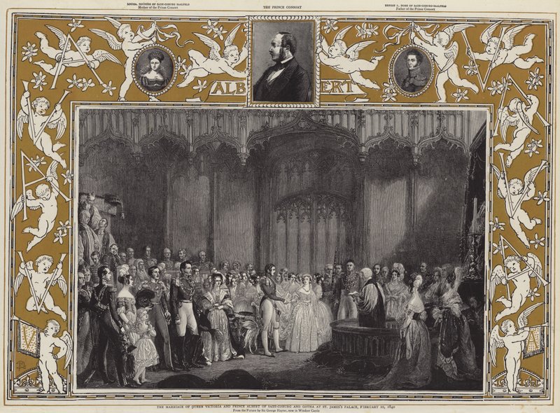 El matrimonio de la Reina Victoria y el Príncipe Alberto de Sajonia-Coburgo y Gotha en el Palacio de St James, 10 de febrero de 1840 de George Hayter