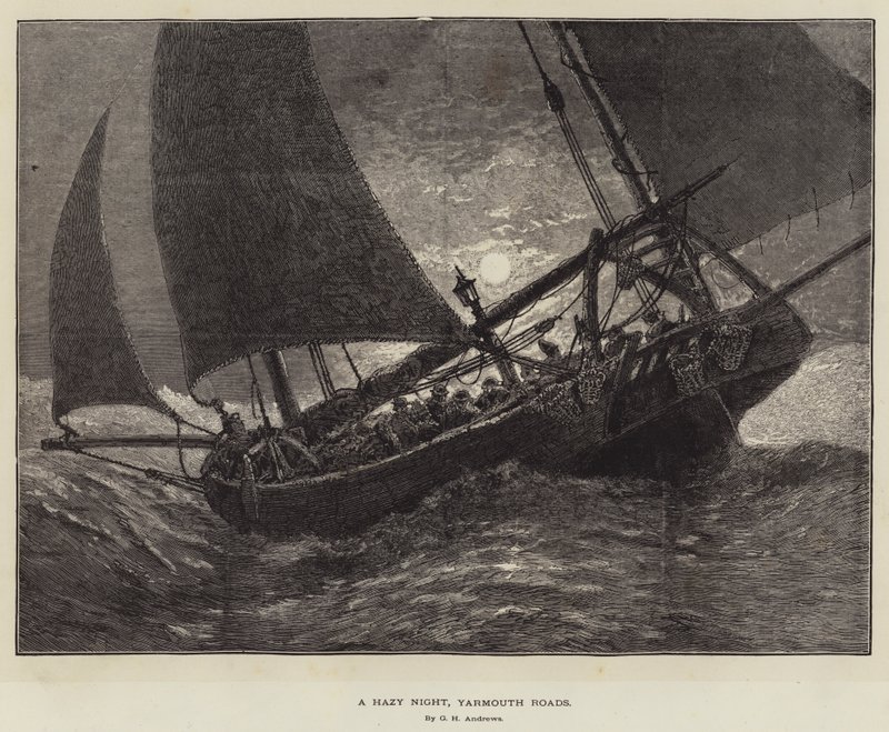Una noche brumosa, Yarmouth Roads de George Henry Andrews