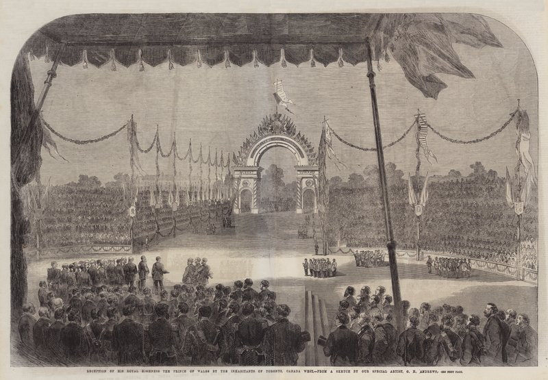 Recepción de Su Alteza Real el Príncipe de Gales por los habitantes de Toronto, Canadá Oeste de George Henry Andrews
