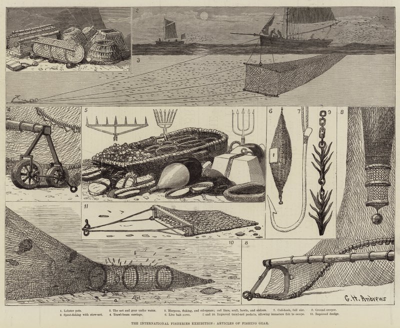 La Exposición Internacional de Pesca, Artículos de Equipos de Pesca de George Henry Andrews