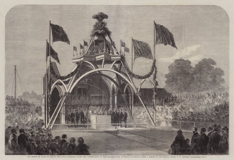 El Príncipe de Gales en Canadá, Su Alteza Real colocando la piedra angular de los edificios parlamentarios en Ottawa de George Henry Andrews