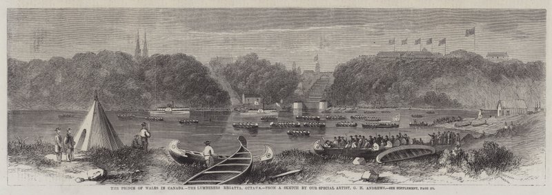 El Príncipe de Gales en Canadá, la Regata de los Madereros, Ottawa de George Henry Andrews
