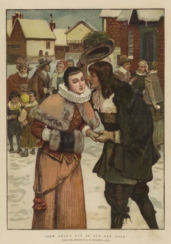 Día de Año Nuevo en el Viejo Nueva York de George Henry Boughton