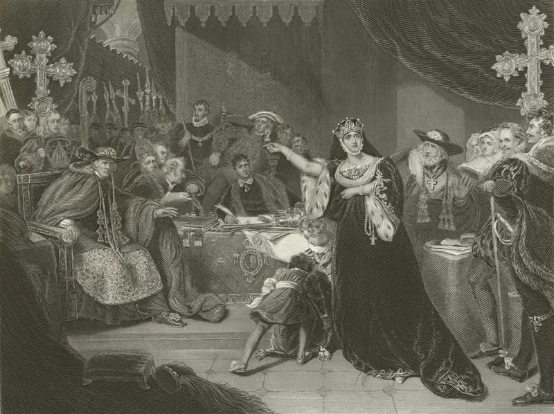 El juicio de Catalina de Aragón, 1529 de George Henry Harlow