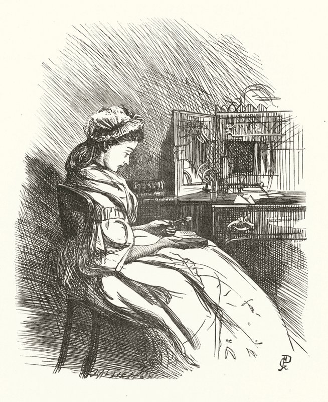 Ilustración para Estrofas sobre la Mujer de George John Pinwell