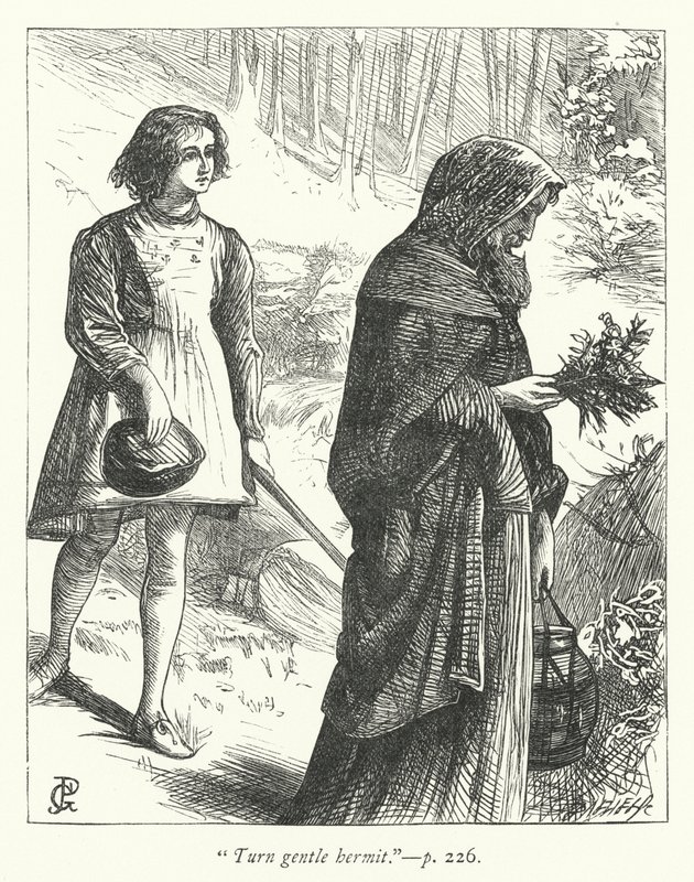 Ilustración para El Ermitaño (grabado) de George John Pinwell