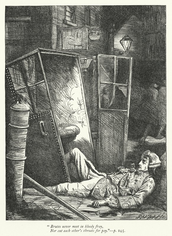 Ilustración para Los lógicos refutados (grabado) de George John Pinwell