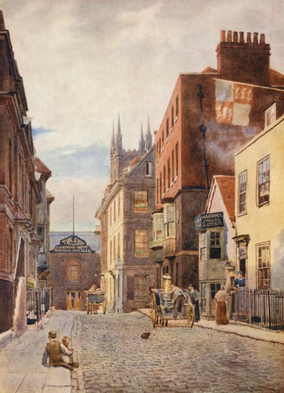Church Street, mirando al sur (litografía en color) de George Moore Henton