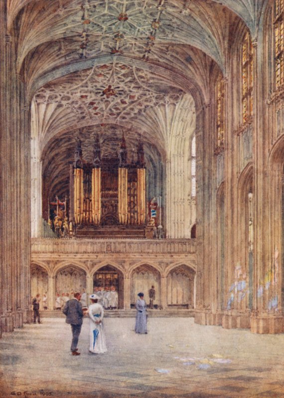 Nave de la capilla de San Jorge (litografía en color) de George Moore Henton