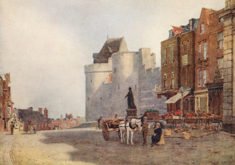 Mercado de Windsor, temprano por la mañana (litografía en color) de George Moore Henton