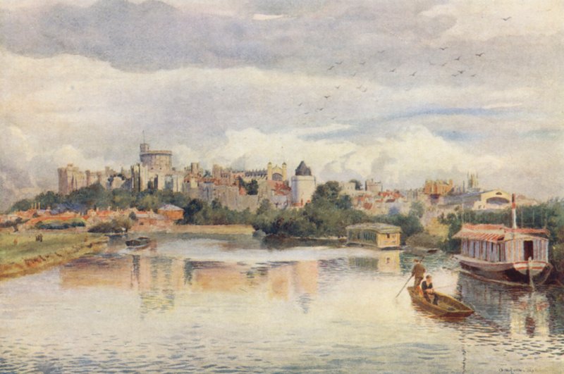 Windsor desde el río (litografía en color) de George Moore Henton