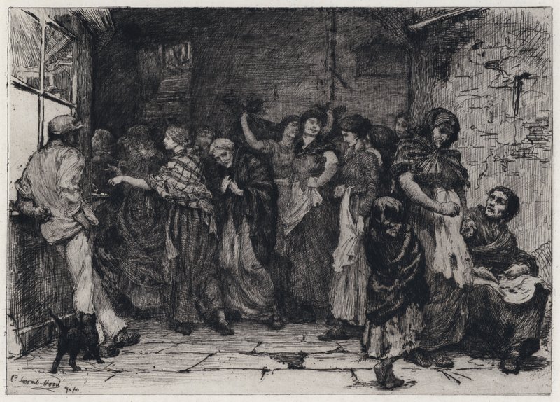 Día de pago en una fábrica de algodón de George Percy Jacomb Hood