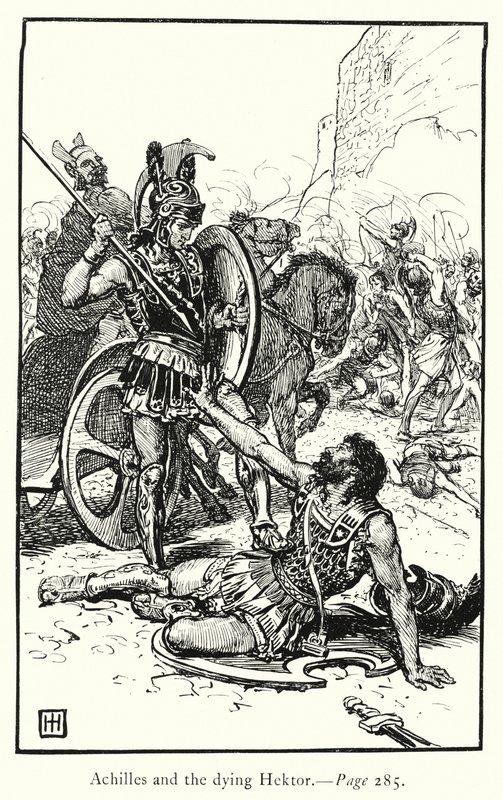 La Ilíada: Aquiles y el moribundo Héctor de George Percy Jacomb Hood