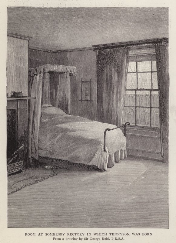 Habitación en el Rectorado de Somersby, Lincolnshire, en la que nació el poeta inglés Alfred, Lord Tennyson en 1809 de George Reid