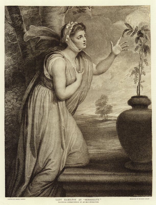 Lady Hamilton como Sensibilidad de George Romney