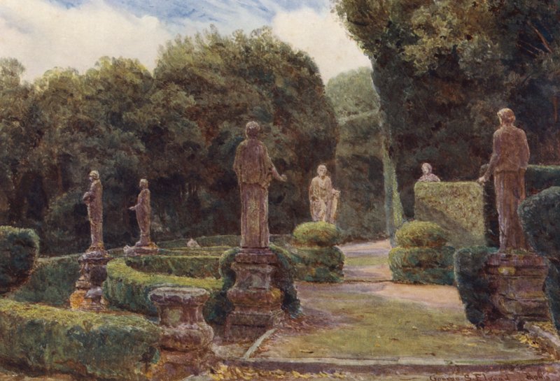 Jardines de Italia: Villa Colonna (litografía en color) de George Samuel Elgood