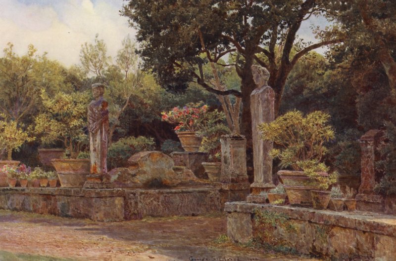 Jardines de Italia: Villa Piatti (litografía en color) de George Samuel Elgood