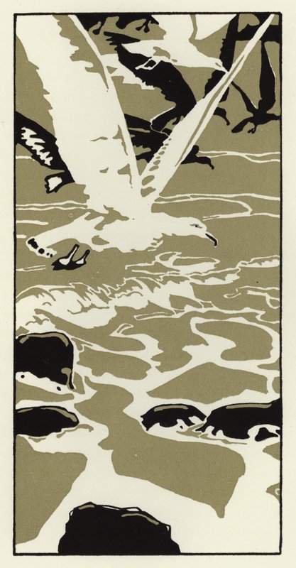 Desde la playa vino una gran gaviota blanca de George Sheringham