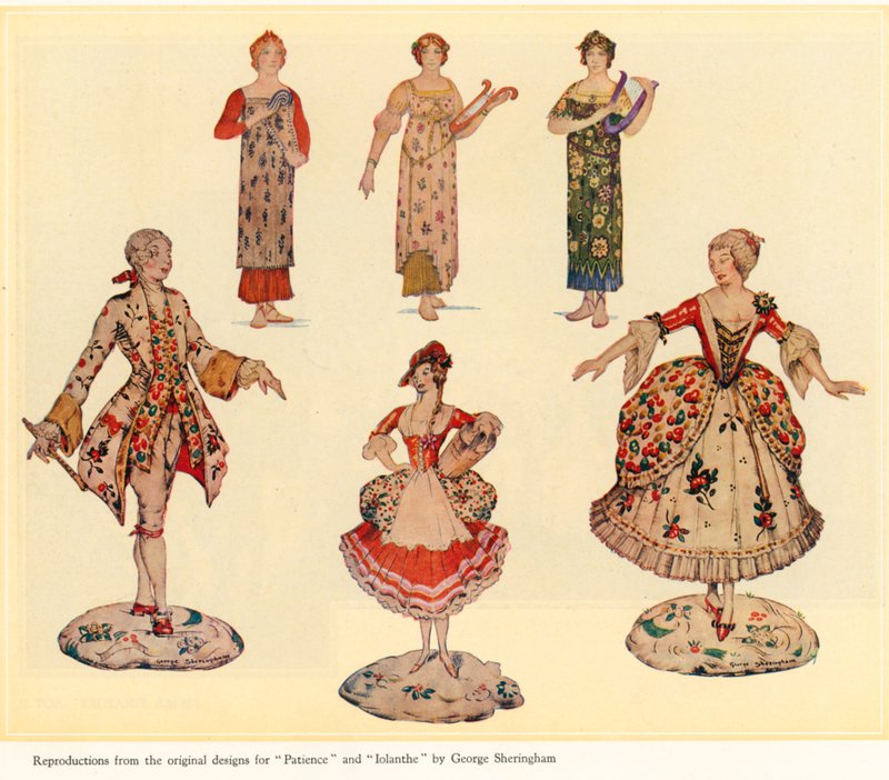 Diseños originales para Patience e Iolanthe de George Sheringham
