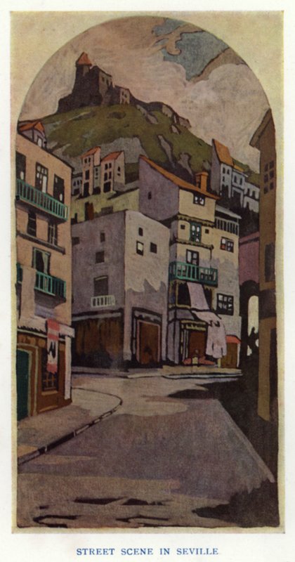 La Duenna de Sheridan: Escena callejera en Sevilla de George Sheringham
