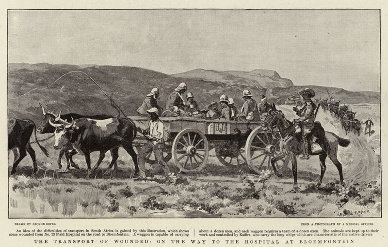 El transporte de heridos, en camino al hospital en Bloemfontein de George Soper