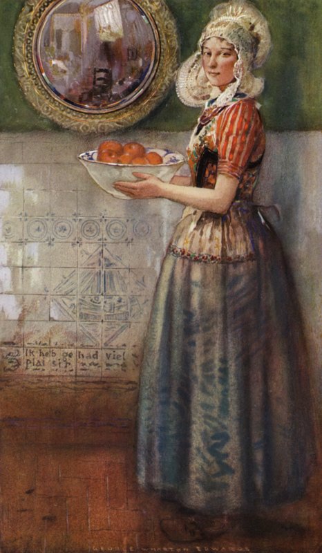 El cuenco de las naranjas (litografía en color) de George Wharton Edwards