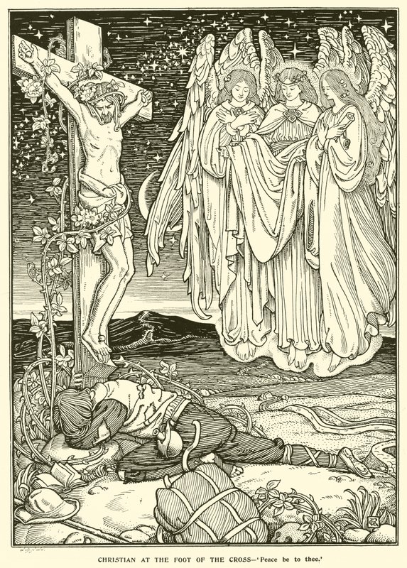 Cristiano al pie de la cruz de George Woolliscroft Rhead