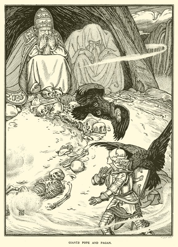 Gigantes Papa y Pagano de George Woolliscroft Rhead
