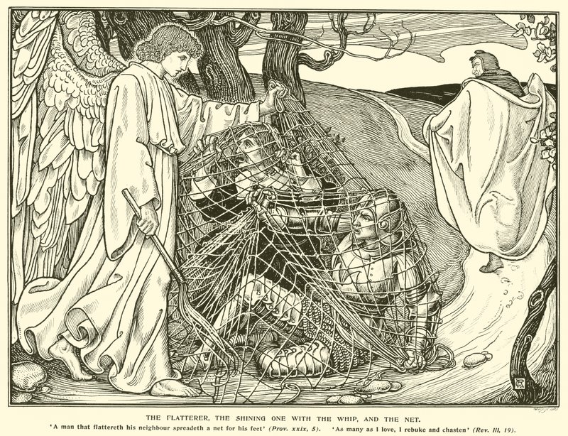 El adulador, el resplandeciente con el látigo y la red de George Woolliscroft Rhead