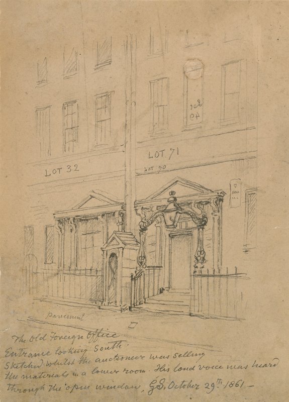 La antigua Oficina de Asuntos Exteriores, Downing Street de George the Elder Scharf