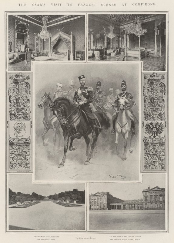 La visita del zar a Francia, escenas en Compiegne de Georges Bertin Scott