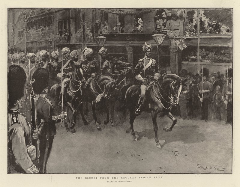 La Escolta del Ejército Regular Indio de Georges Bertin Scott