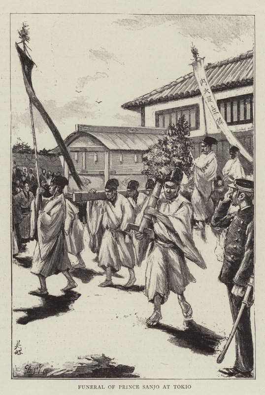 Funeral del Príncipe Sanjo en Tokio de Georges Ferdinand Bigot