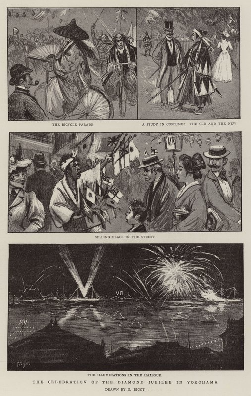 La celebración del Jubileo de Diamante en Yokohama de Georges Ferdinand Bigot