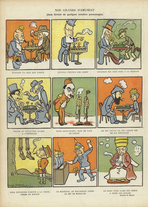 Juegos favoritos de grandes hombres, ilustración para Le Rire de Georges Delaw