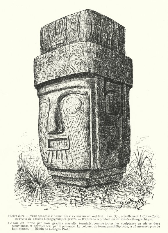 Ídolo inca colosal tallado en pórfido de Georges Ernest Profit