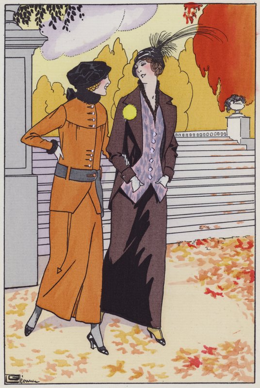 Moda femenina de la década de 1920 por la diseñadora Augusta Bernard de Georges Leonnec