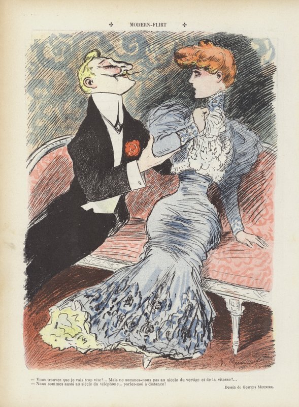 Coqueteo moderno. Ilustración para Le Rire de Georges Meunier