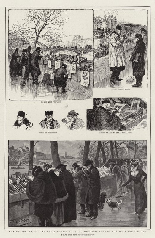 Escenas de Invierno en los Quais de París, un Terreno de Caza Feliz para los Coleccionistas de Libros de Georges Redon