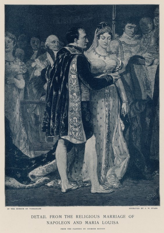 Detalle del matrimonio religioso de Napoleón y María Luisa de Georges Rouget