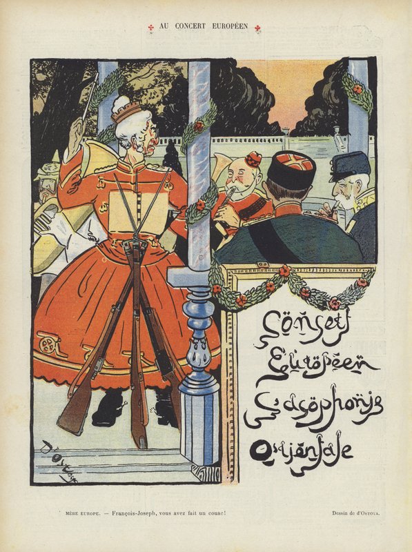 En el concierto europeo. Ilustración para Le Rire de Georges d 1878 1937 Ostoya