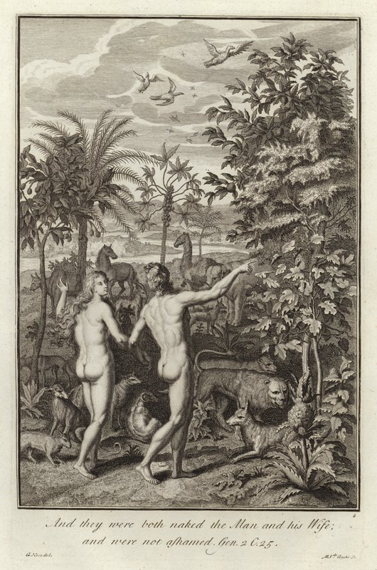 Adán y Eva de Gerard Hoet