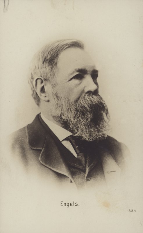 Friedrich Engels (1820-1895), teórico político, científico social y escritor alemán (foto b/n) de German Photographer