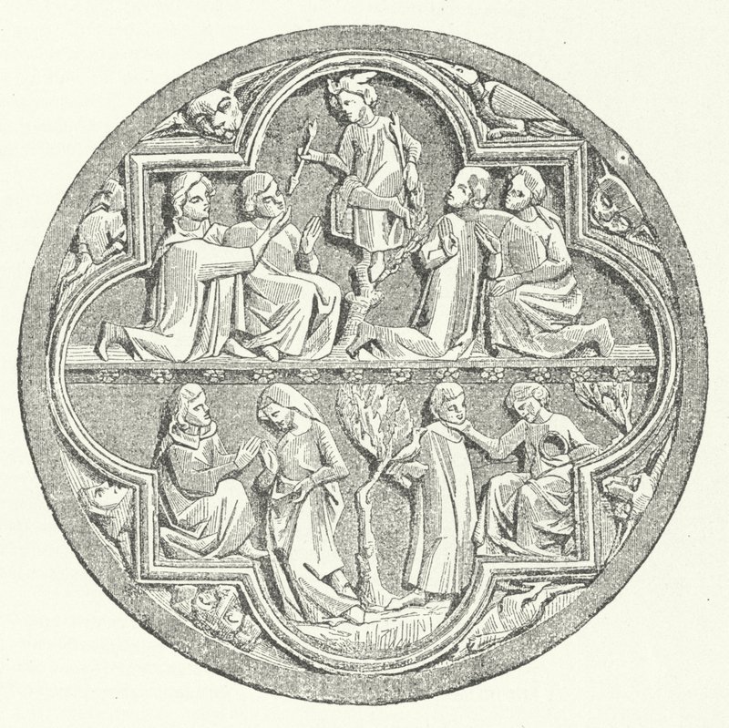 Una representación del amor cortés en la región de Provenza, Francia de German School