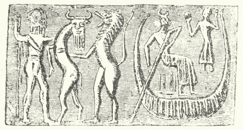 Una representación del Gran Diluvio del Épico de Gilgamesh de German School