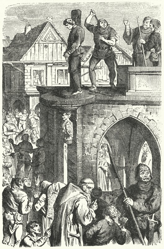 Un castigo público en Alemania durante el reinado del Emperador del Sacro Imperio Romano Maximiliano I (grabado) de German School